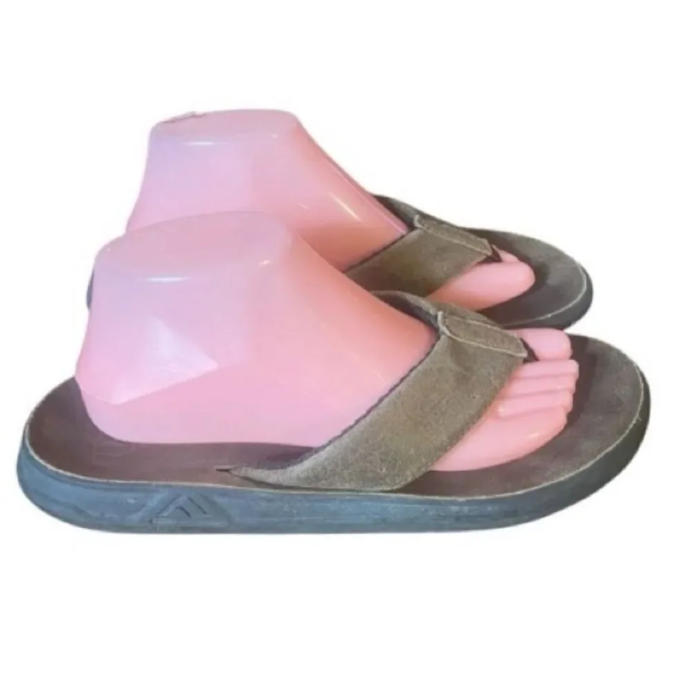 Reef Leather Tan Brown Slip On Sandal Flip Flop Shoes Men’s Sz 9